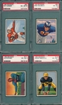 1950 Bowman Football Lot of (4) W/ #93 Harder PSA 