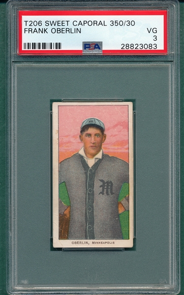 1909-1911 T206 Oberlin Sweet Caporal Cigarettes PSA 3