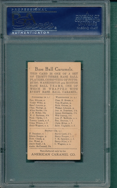 1910 E91-C Groom American Caramel Co. PSA 6
