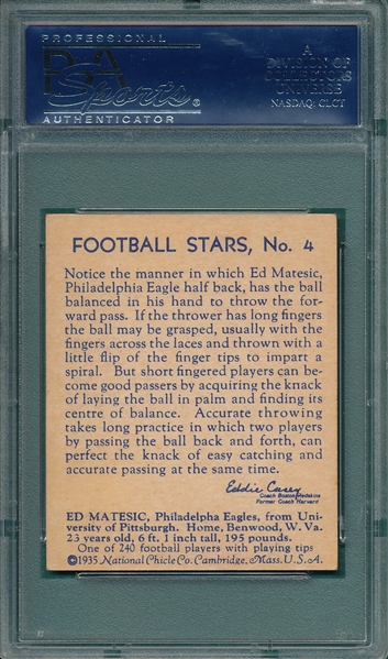 1935 National Chicle #4 Ed Matesic PSA 6.5
