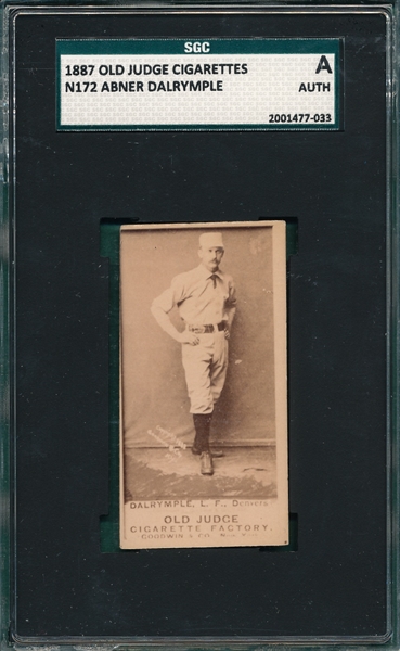1887 N172 #113-2 Abner Dalrymple Old Judge Cigarettes SGC Authentic