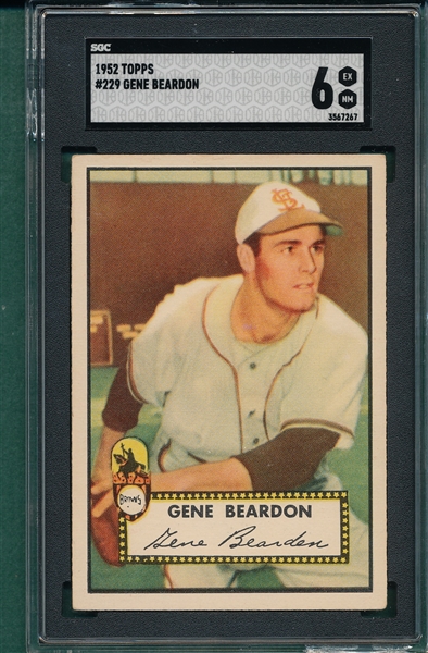 1952 Topps #229 Gene Beardon SGC 6