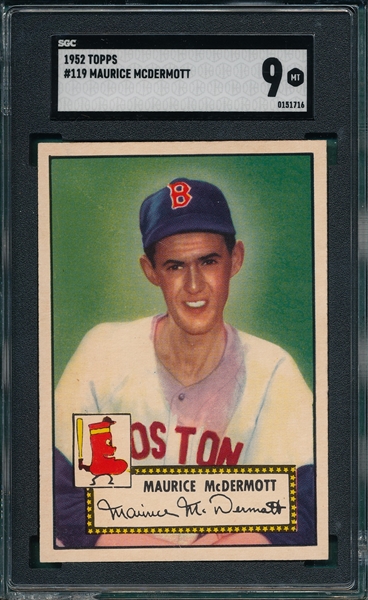 1952 Topps #119 Maurice McDermott SGC 9 *None Graded Higher*