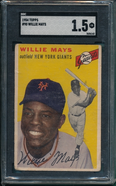 1954 Topps #90 Willie Mays SGC 1.5