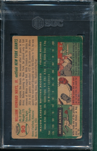 1954 Topps #90 Willie Mays SGC 1.5