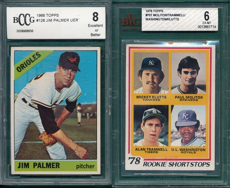 1966 Topps #126 Palmer & 1978 Trammell/Molitor, Lot of (2) *Rookie*