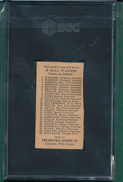1909 E95 Morgan Philadelphia Caramel Co. SGC Authentic