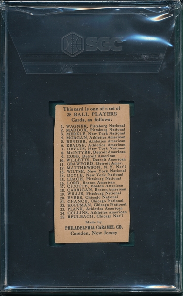 1909 E95 Doyle Philadelphia Caramel Co. SGC Authentic