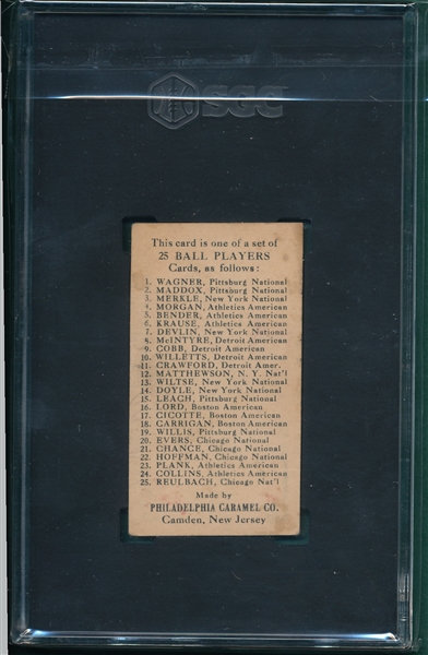 1909 E95 Willetts Philadelphia Caramel Co. SGC 1.5