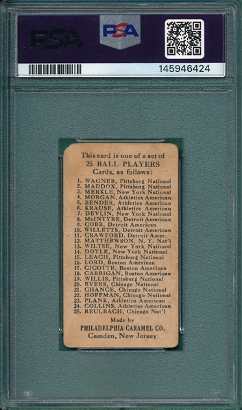 1909 E95 Willis Philadelphia Caramel Co. PSA 1.5