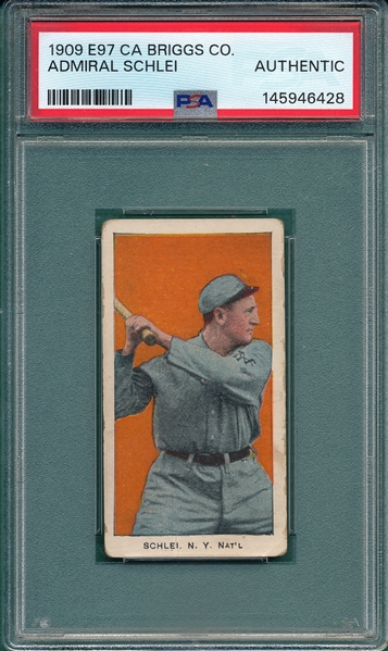 1909 E97 Admiral Schlei Briggs Lozenge PSA Authentic