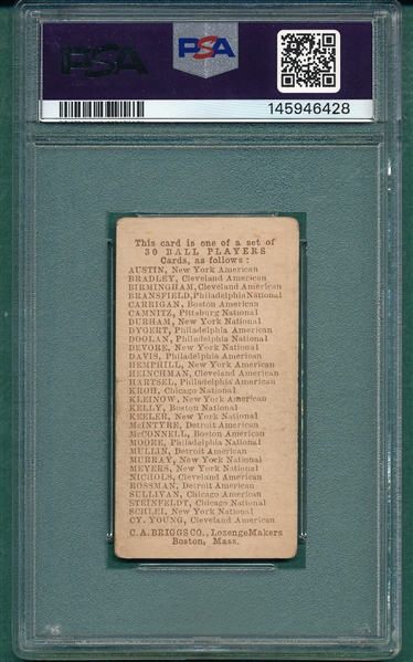1909 E97 Admiral Schlei Briggs Lozenge PSA Authentic