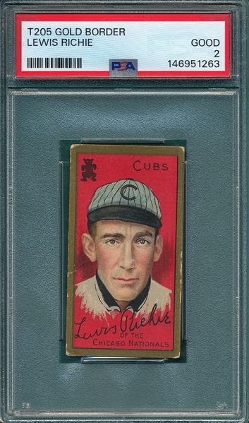 1911 T205 Richie Piedmont Cigarettes PSA 2