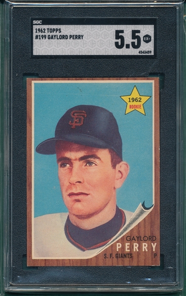 1962 Topps #199 Gaylord Perry SGC 5.5 *Rookie*