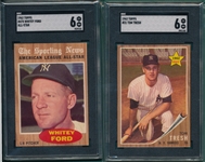 1962 Topps #31 Tresh & #475 Ford, AS, Lot of (2), SGC 6
