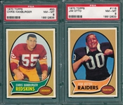 1970 Topps Football #93 Hanburger & #116 Otto, Lot of (2), PSA 8