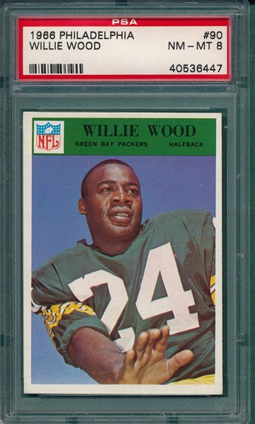 1966 Philadelphia Football #90 Willie Wood PSA 8