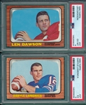 1966 Topps Football #27 Lamonica & #67 Dawson, Lot of (2) PSA