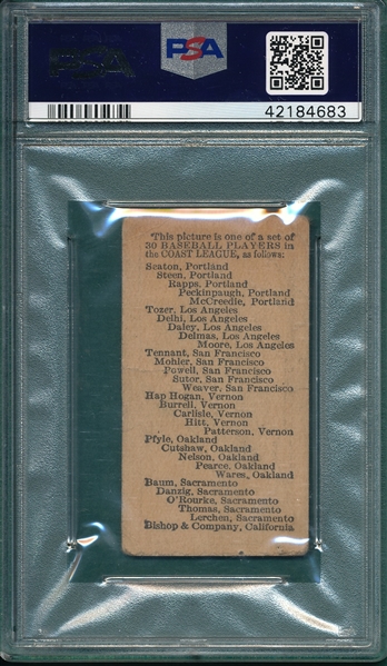 1911 E100-1 McCredie Bishop & Co. PSA 1.5