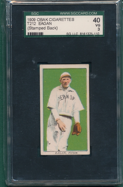 1909 T212-1 Eagen Obak Cigarettes SGC 40