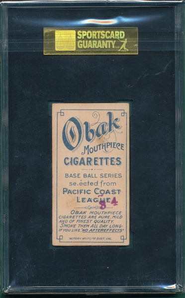 1909 T212-1 Eagen Obak Cigarettes SGC 40