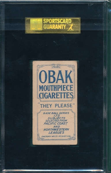 1910 T212-2 Harkins Obak Cigarettes SGC 40 *They Please*