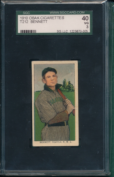 1910 T212-2 Bennett Obak Cigarettes SGC 40 *Stand The Test*