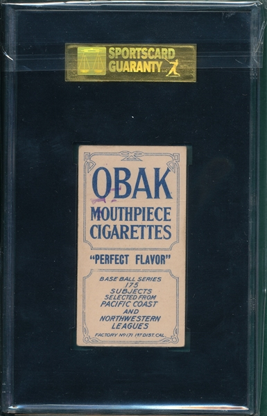 1910 T212-2 Cameron Obak Cigarettes SGC 50 *Perfect Flavor*