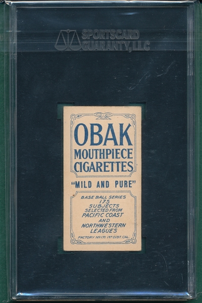 1910 T212-2 Christian Obak Cigarettes SGC 50 *Mild And Pure*