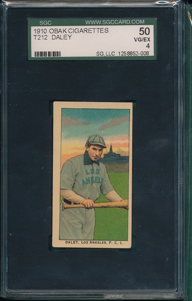 1910 T212-2 Daley Obak Cigarettes SGC 50 *Distinctive*