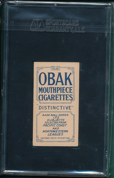 1910 T212-2 Daley Obak Cigarettes SGC 50 *Distinctive*
