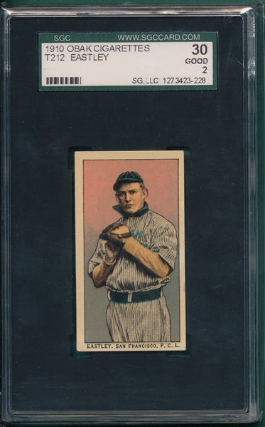 1910 T212-2 Eastley Obak Cigarettes SGC 30 *Clean-Wholesome*