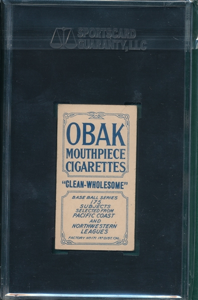 1910 T212-2 Eastley Obak Cigarettes SGC 30 *Clean-Wholesome*
