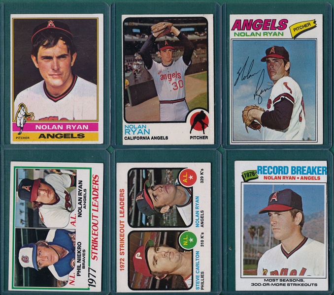 1973-78 Topps Lot of (6) Nolan Ryan 