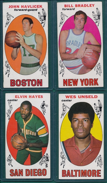 1969 Topps Basketball Lot of (14) W/ Jerry West