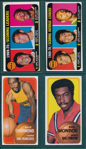 1970 Topps Basketball Lot of (31) W/ West & Alcindor