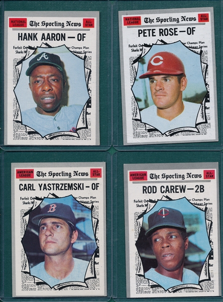 1970 Topps Lot of (4) W/ Aaron AS