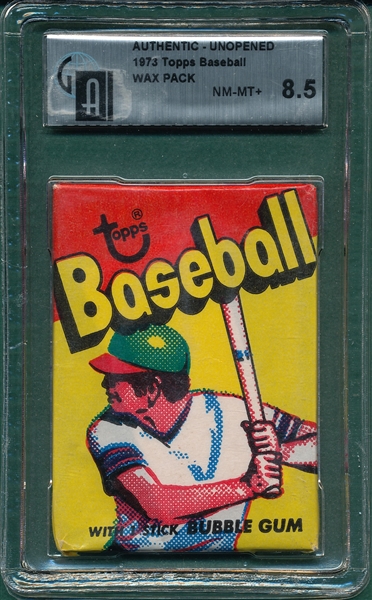 1973 Topps Baseball Unopened Pack GAI 8.5