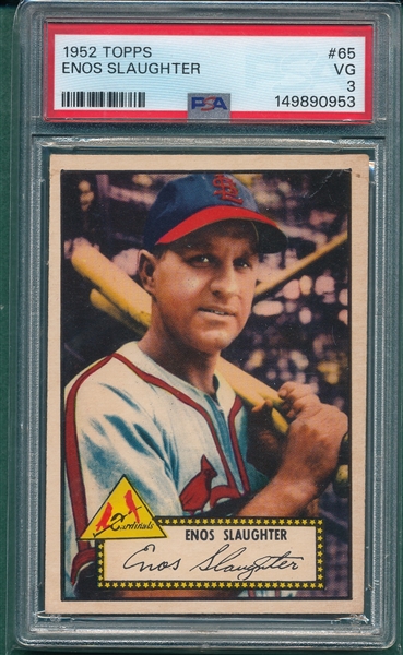 1952 Topps #65 Enos Slaughter PSA 3 *Red*