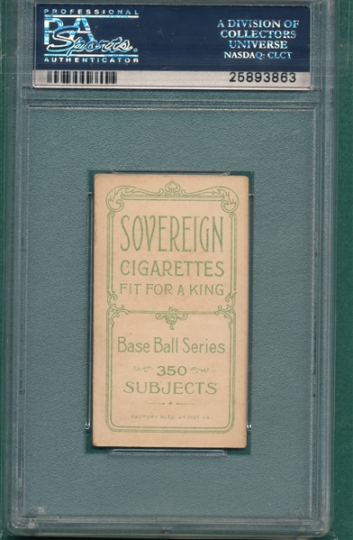 1909-1911 T206 Bender, No Trees, Sovereign Cigarettes PSA 4