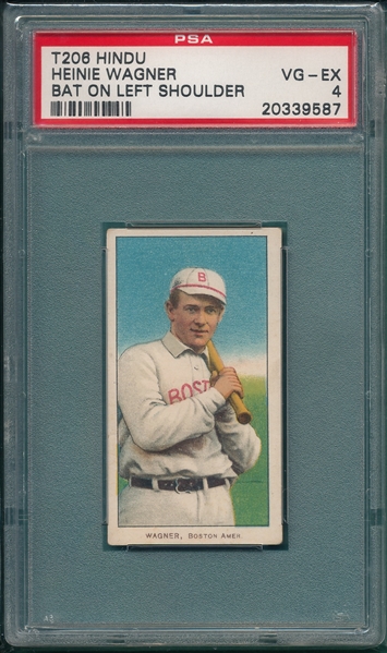 1909-1911 T206 Wagner, Bat Left, Hindu Cigarettes PSA 4