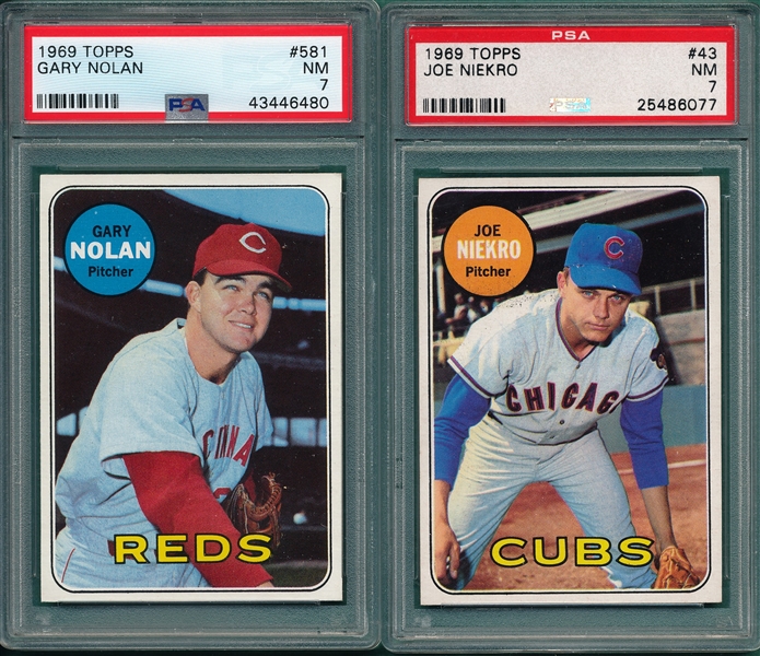 1969 Topps Lot of (6) W/ #43 Joe Niekro PSA 7