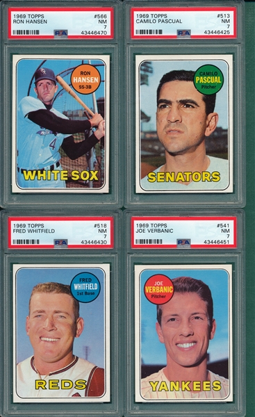 1969 Topps Lot of (6) W/ #43 Joe Niekro PSA 7