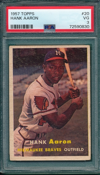 1957 Topps #20 Hank Aaron PSA 3