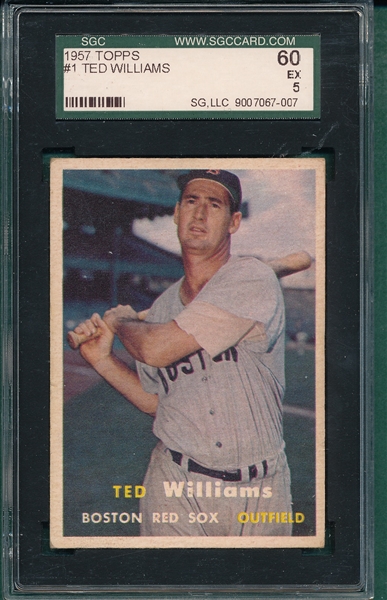 1957 Topps #1 Ted Williams SGC 60