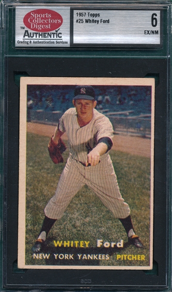 1957 Topps #25 Whitey Ford SCD 6