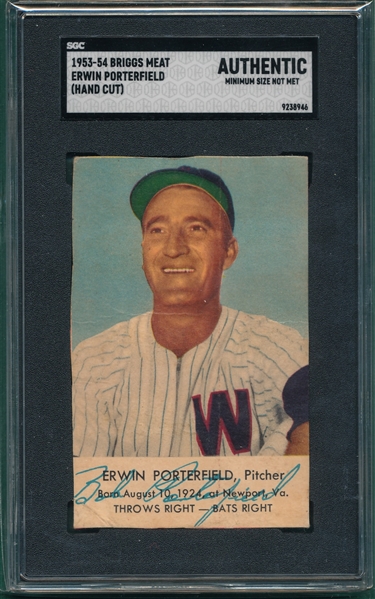 1953-54 Briggs Meats Porterfield SGC Authentic