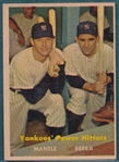 1957 Topps #407 Yankees Power Hitters W/Mantle & Berra