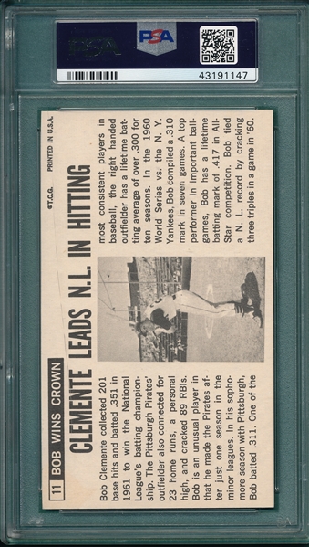 1964 Topps Giants #11 Clemente PSA 8