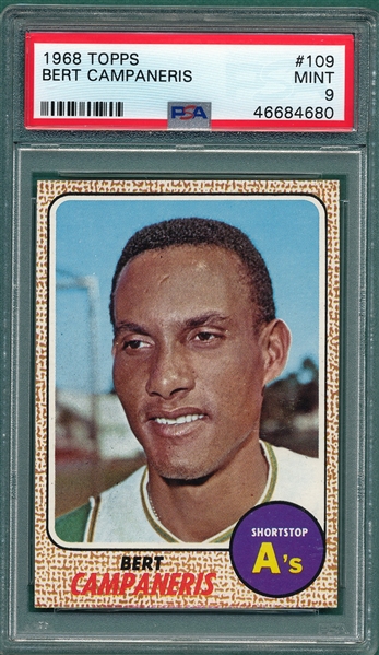 1968 Topps #109 Bert Campaneris PSA 9